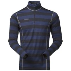 Bergans Akeleie Half Zip Thermoshirt Heren Blauw/grijs