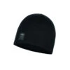 Buff Knitted & Polar Hat Solid Black Muts