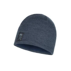 Buff Knitted & Polar Hat Solid Navy Muts