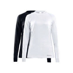 Craft Core 2-Pack Baselayer W Thermoshirt Lange Mouwen Zwart/wit Dames