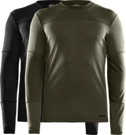 Craft Core 2-Pack Baselayer Thermoshirt Lange Mouwen Groen/zwart Heren