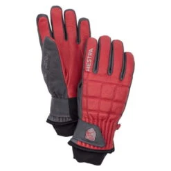 Hestra Henrik Leather Pro Skihandschoenen Rood/grijs